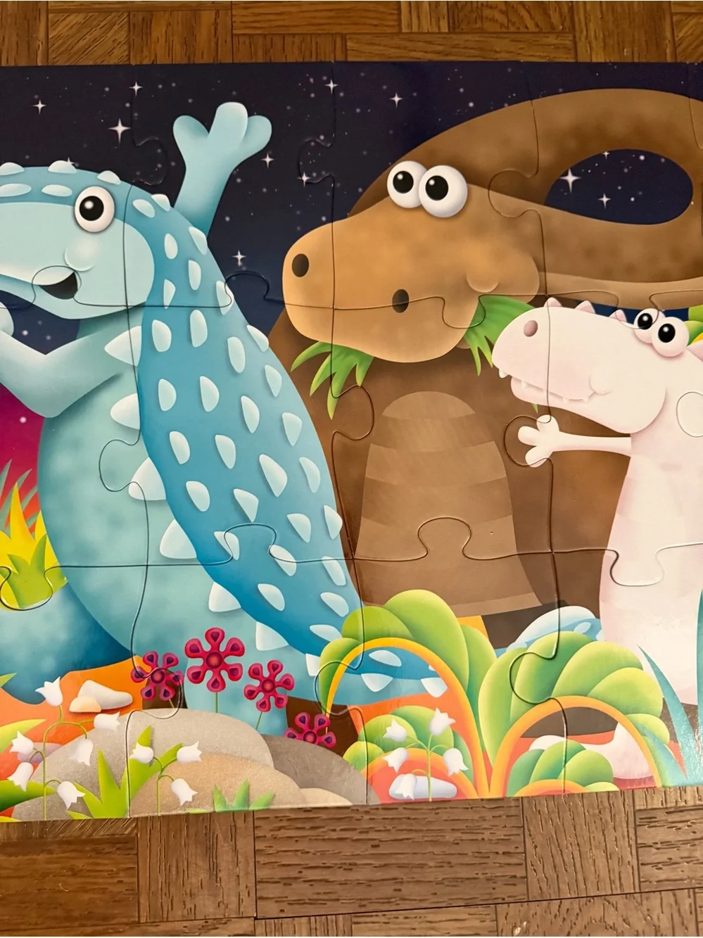 Color Dancing Dinos 5 Feet Long Puzzle - Multicolor 50+ Pieces 3-6 Years